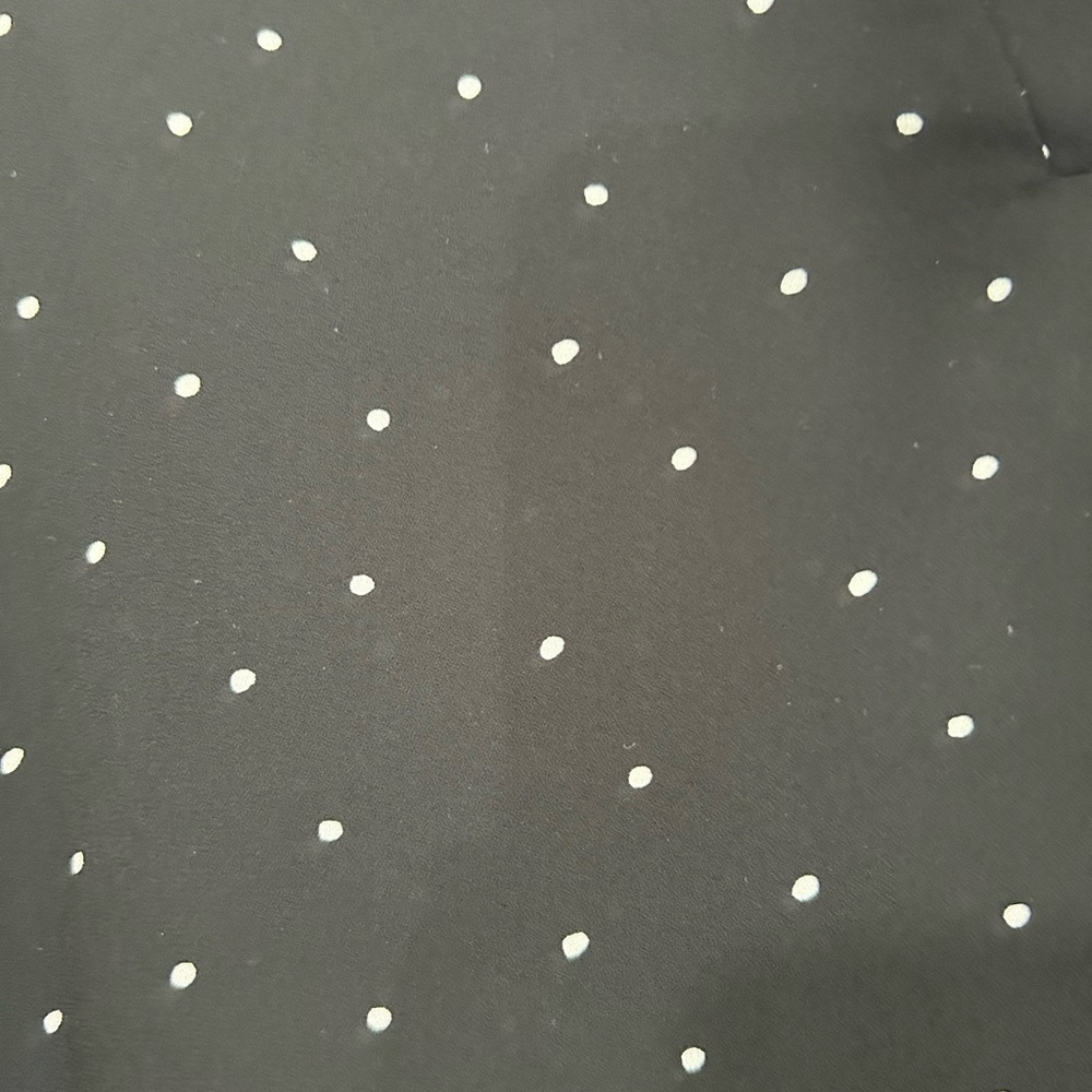 Lush Black with White Polka Dots, 3/4 Sleeve Relaxed Blouse - Picture 4 of 10